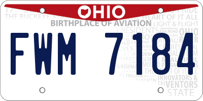 OH license plate FWM7184