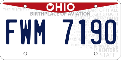 OH license plate FWM7190