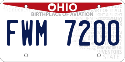 OH license plate FWM7200