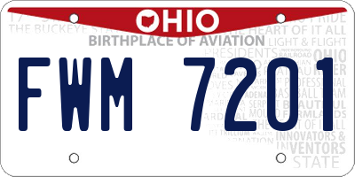 OH license plate FWM7201