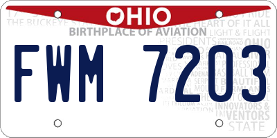 OH license plate FWM7203