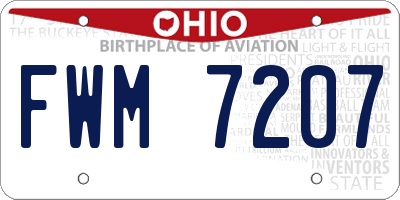 OH license plate FWM7207