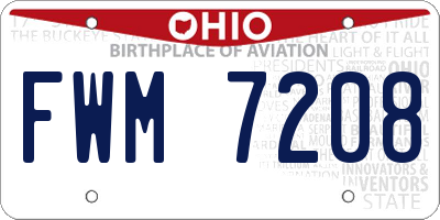 OH license plate FWM7208