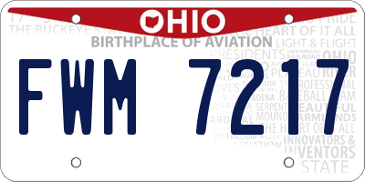 OH license plate FWM7217