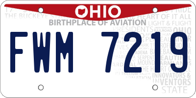 OH license plate FWM7219