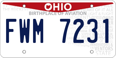 OH license plate FWM7231