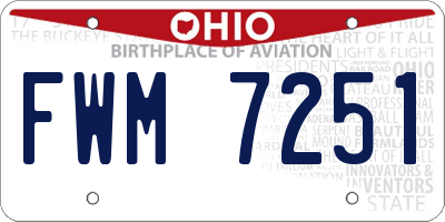OH license plate FWM7251