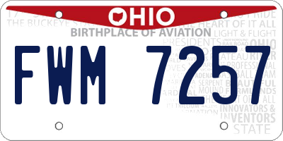 OH license plate FWM7257