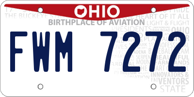 OH license plate FWM7272