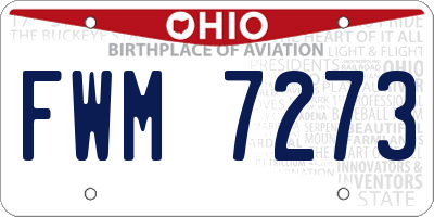 OH license plate FWM7273