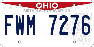 OH license plate FWM7276