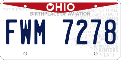 OH license plate FWM7278