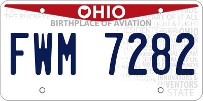 OH license plate FWM7282