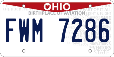 OH license plate FWM7286