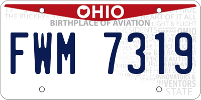 OH license plate FWM7319