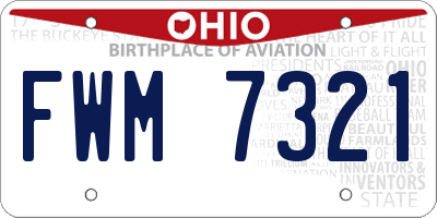OH license plate FWM7321