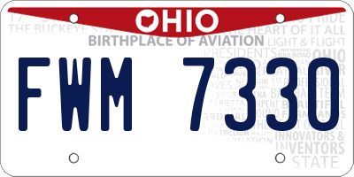 OH license plate FWM7330