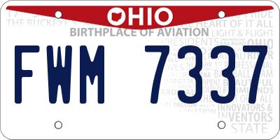 OH license plate FWM7337