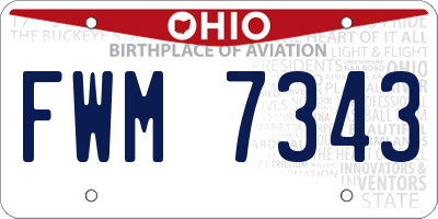 OH license plate FWM7343