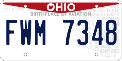 OH license plate FWM7348