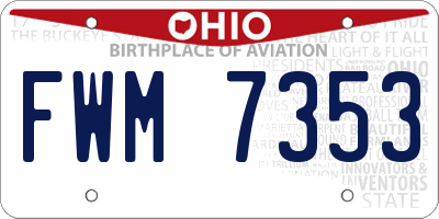 OH license plate FWM7353