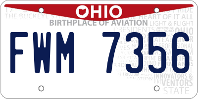 OH license plate FWM7356