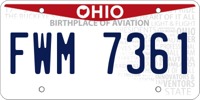 OH license plate FWM7361