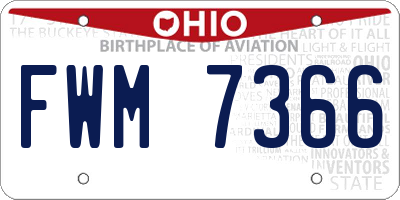 OH license plate FWM7366