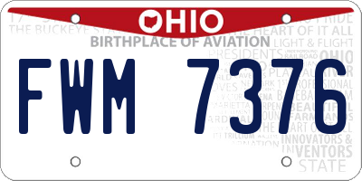 OH license plate FWM7376