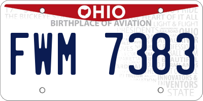 OH license plate FWM7383