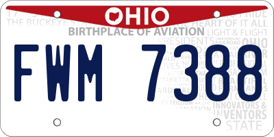 OH license plate FWM7388
