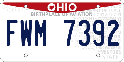 OH license plate FWM7392