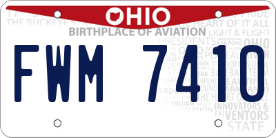 OH license plate FWM7410