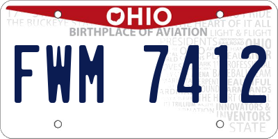 OH license plate FWM7412