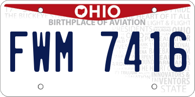 OH license plate FWM7416