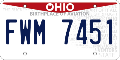 OH license plate FWM7451