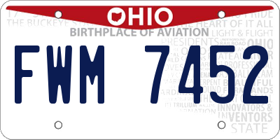 OH license plate FWM7452