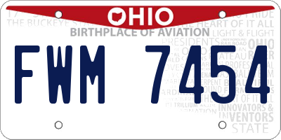 OH license plate FWM7454