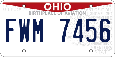 OH license plate FWM7456