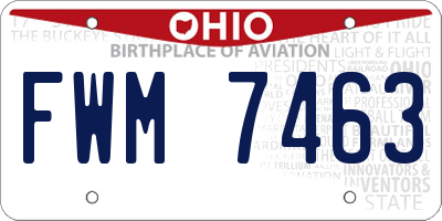 OH license plate FWM7463