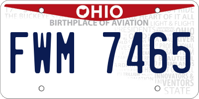 OH license plate FWM7465
