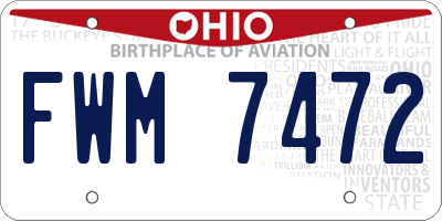 OH license plate FWM7472