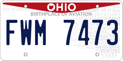OH license plate FWM7473