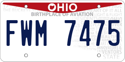OH license plate FWM7475
