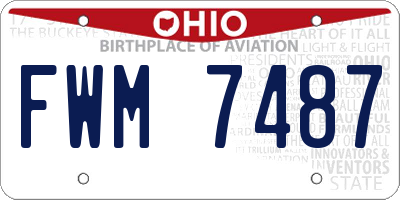 OH license plate FWM7487
