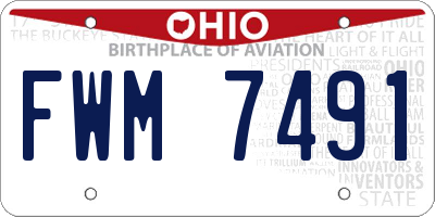 OH license plate FWM7491