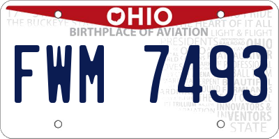 OH license plate FWM7493