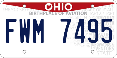 OH license plate FWM7495