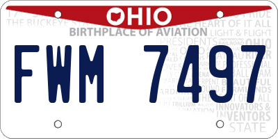OH license plate FWM7497
