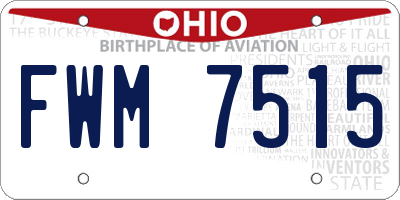 OH license plate FWM7515